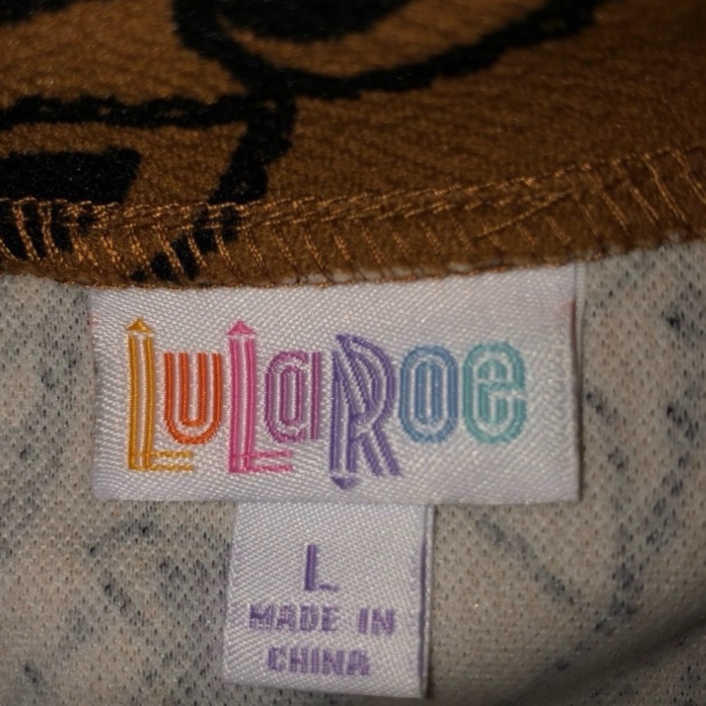 LuLaRoe Brown and Black Paisley Midi Skirt - Picture 5 of 5
